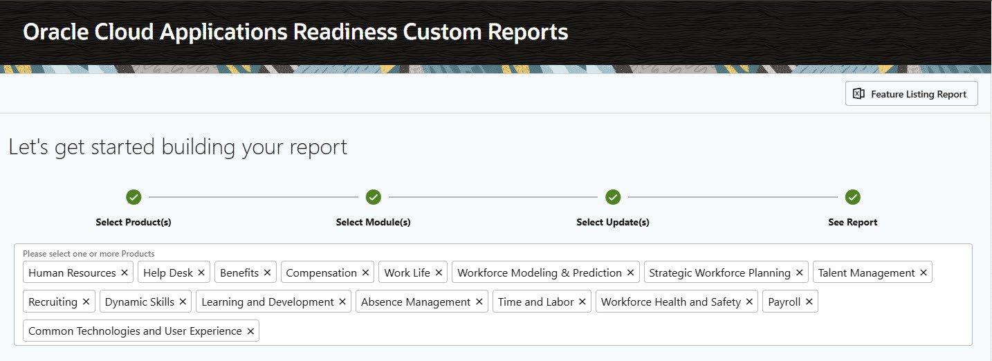 Oracle Cloud Readiness Form